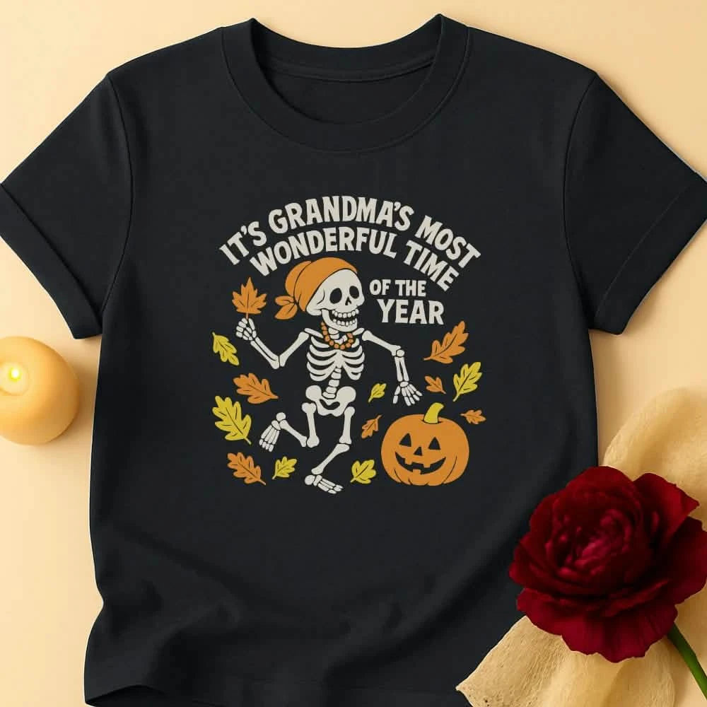 Dancing Skeleton Grandma Halloween T-Shirt
