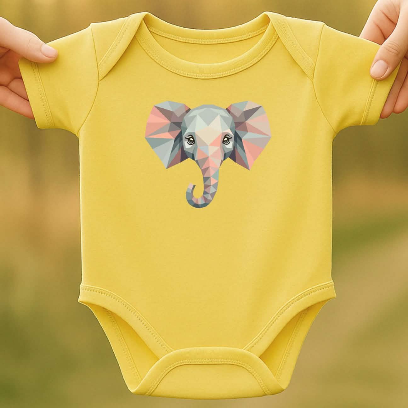 Geometric Elephant Baby Bodysuit