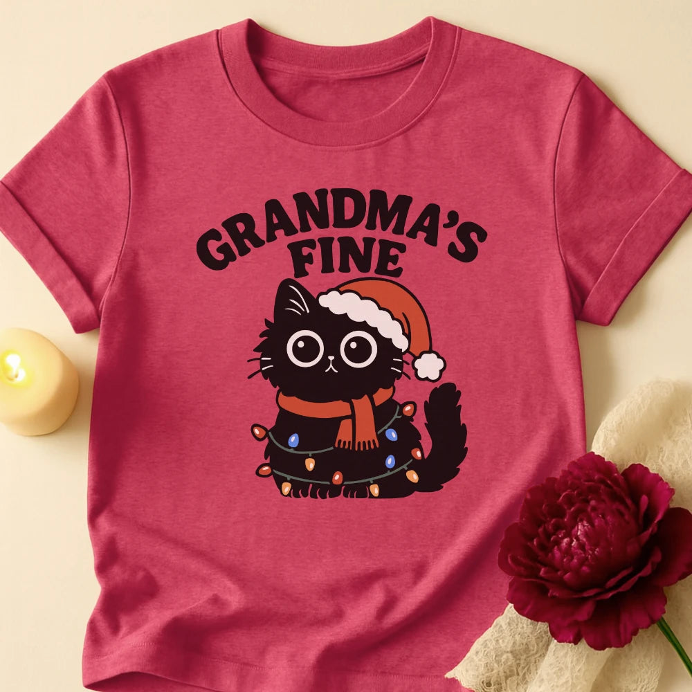 Tangled Cat Grandma Christmas T-Shirt