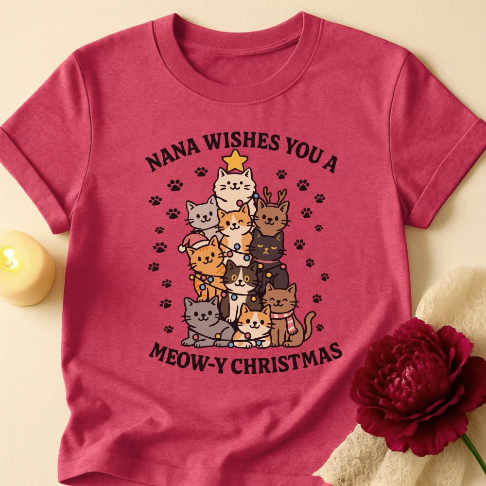 Cat Tree Grandma Christmas T-Shirt