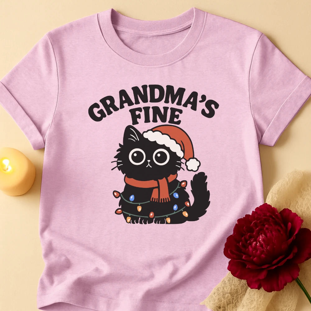 Tangled Cat Grandma Christmas T-Shirt