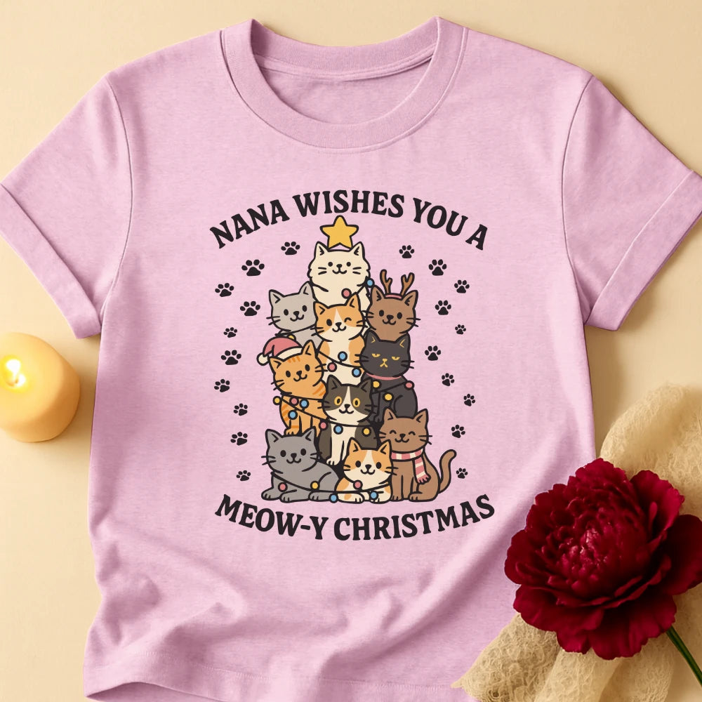 Cat Tree Grandma Christmas T-Shirt