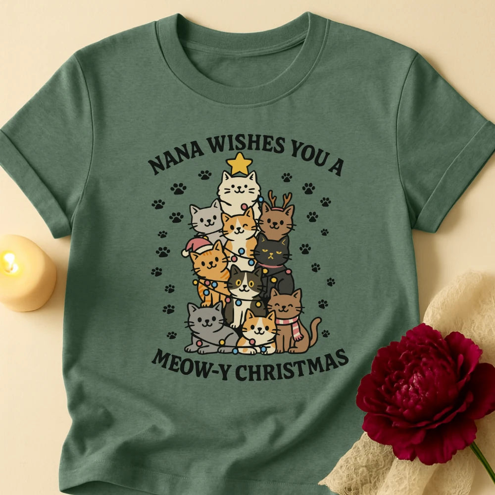 Cat Tree Grandma Christmas T-Shirt