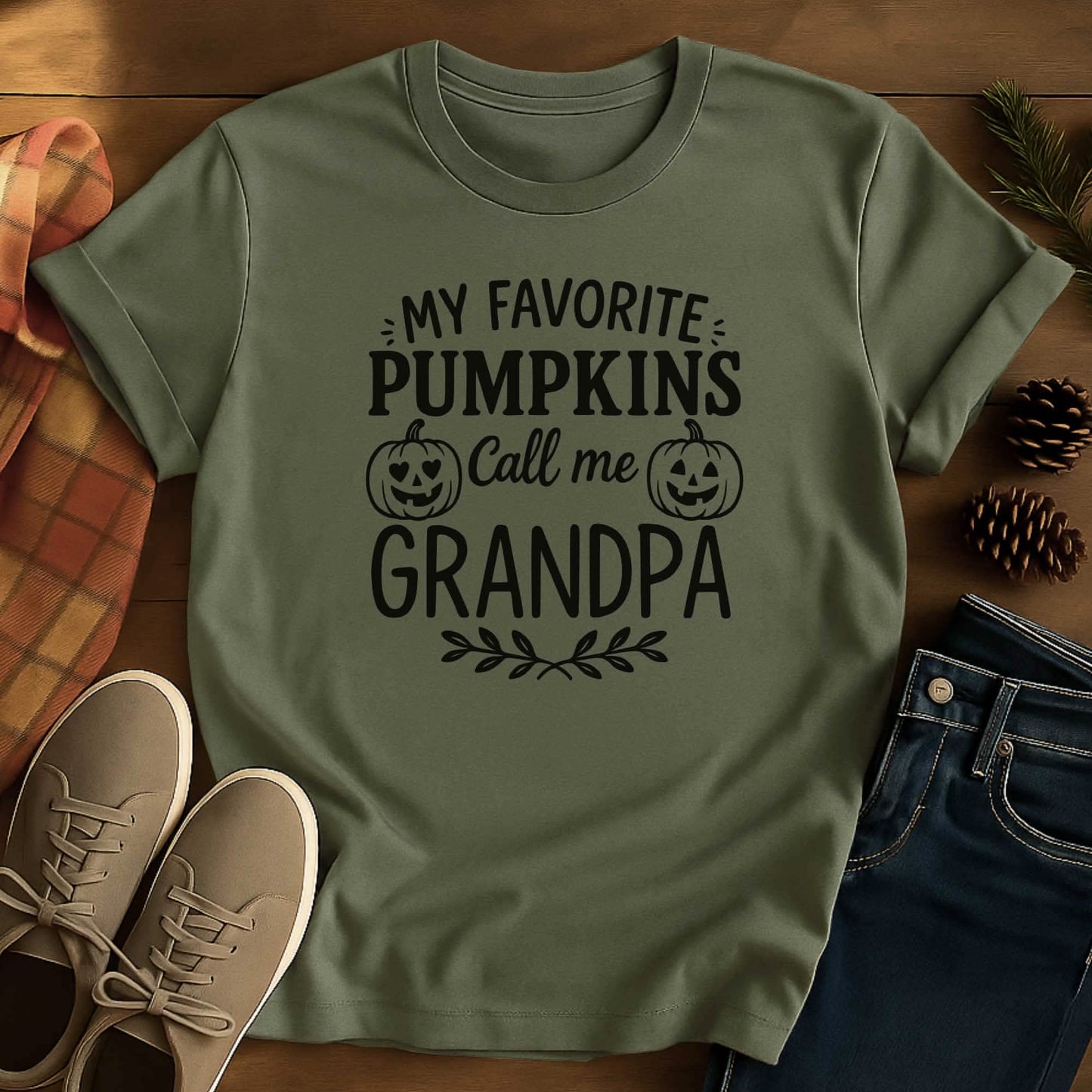 Pumpkin Name Grandpa Halloween T-Shirt