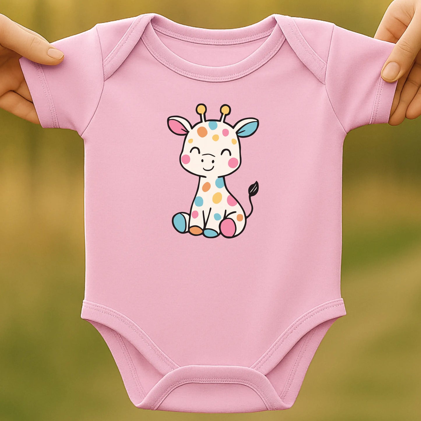 Color Giraffe Baby Bodysuit