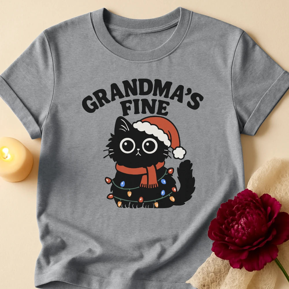 Tangled Cat Grandma Christmas T-Shirt