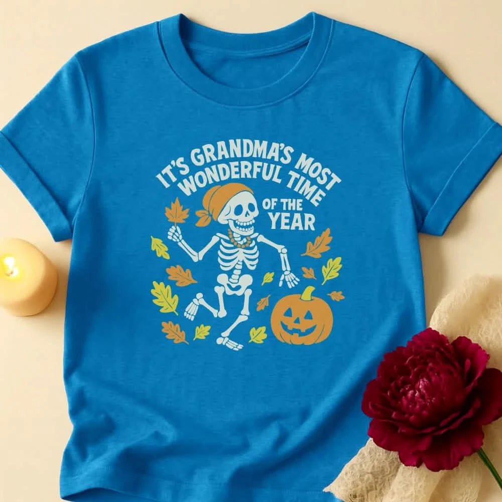 Dancing Skeleton Grandma Halloween T-Shirt