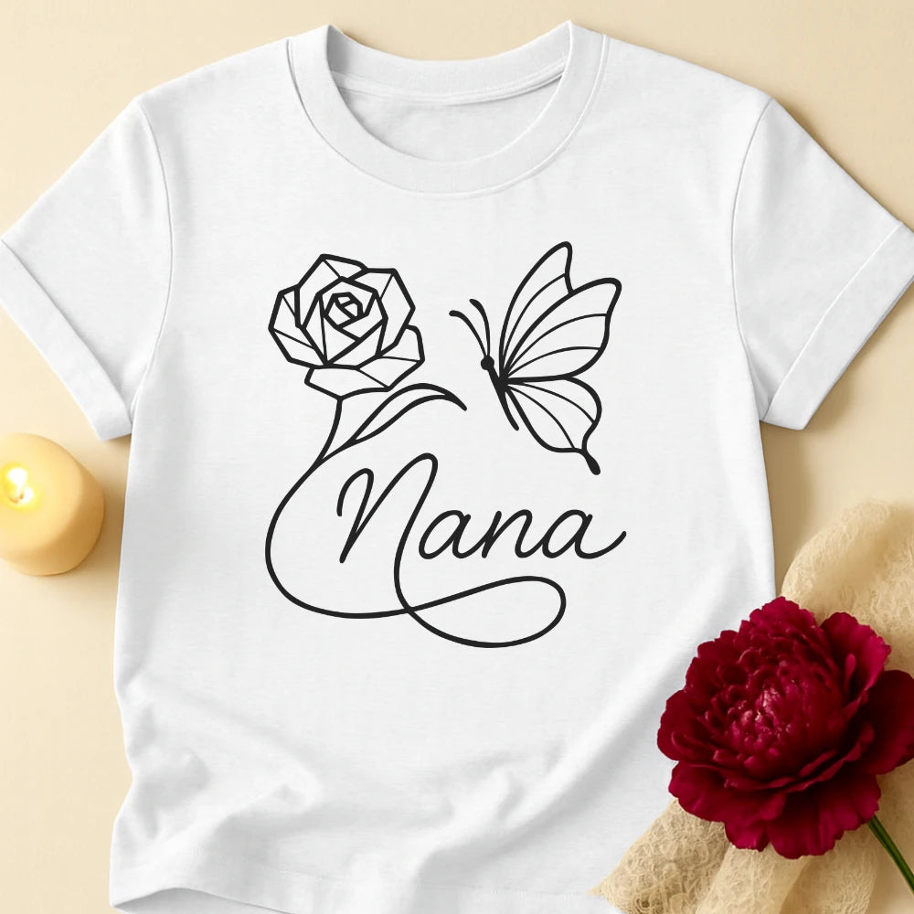 Butterfly Flower Grandma T-Shirt