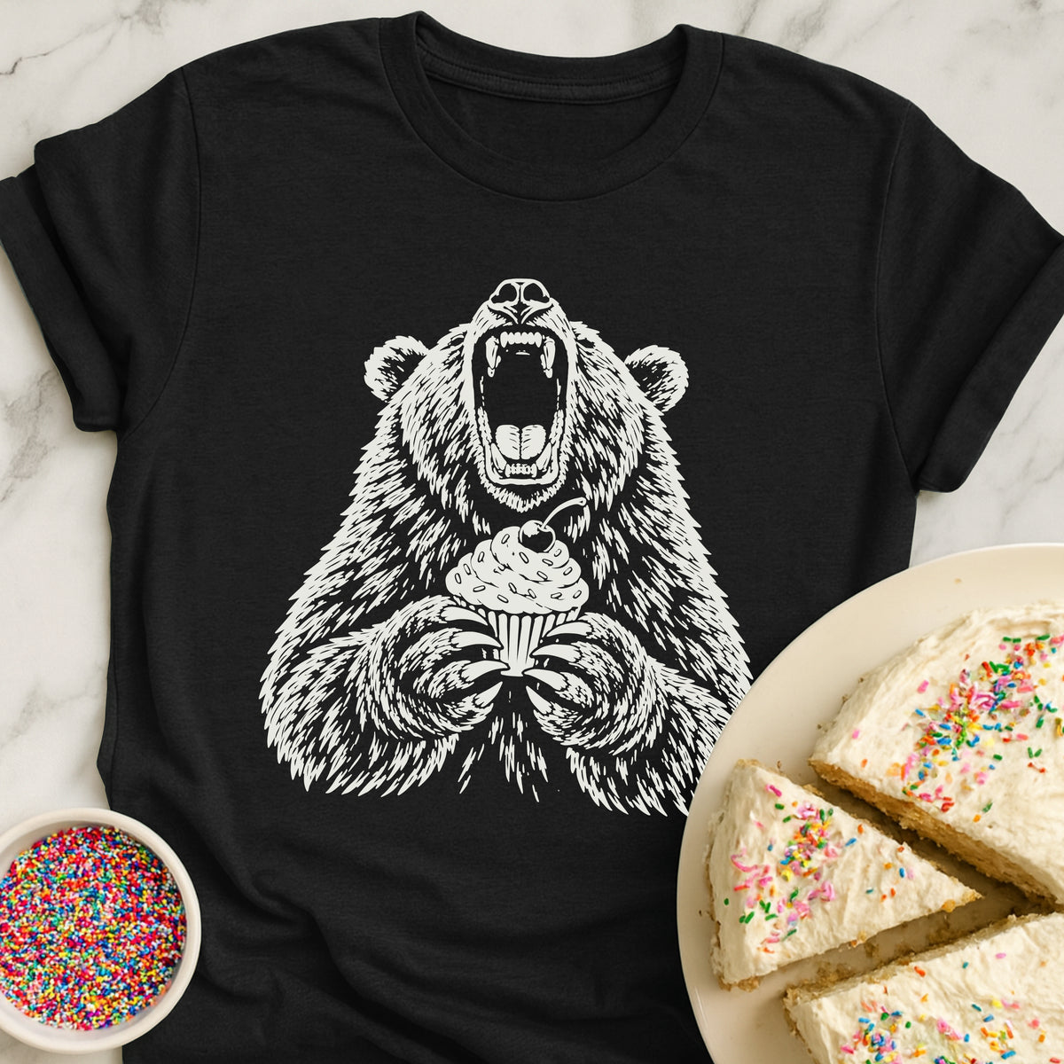 Happy Bear Cupcake T-Shirt