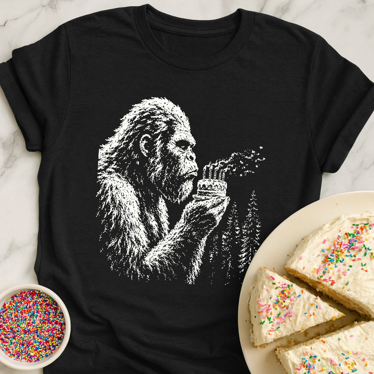 Sasquatch Birthday Candles T-Shirt