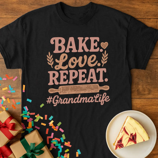 Bake Love Repeat Grandma T-Shirt