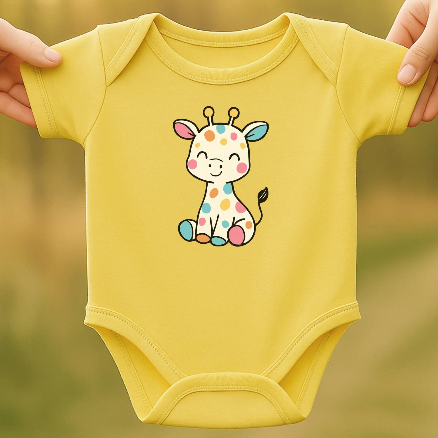 Color Giraffe Baby Bodysuit