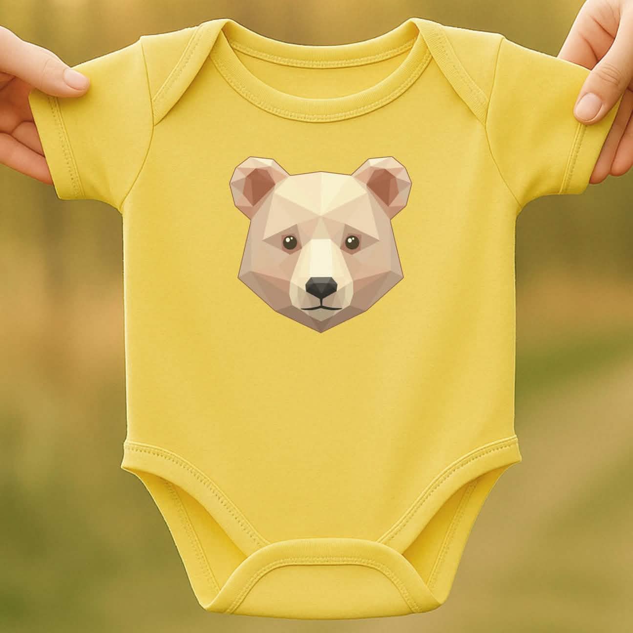Geometric Bear Baby Bodysuit