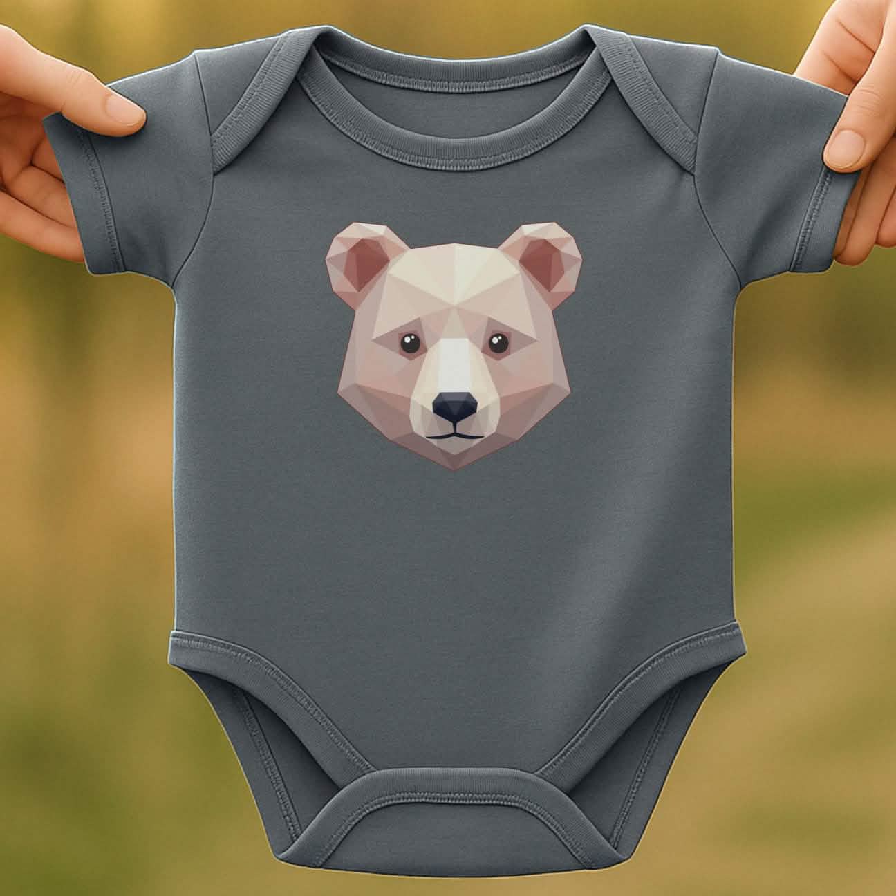Geometric Bear Baby Bodysuit