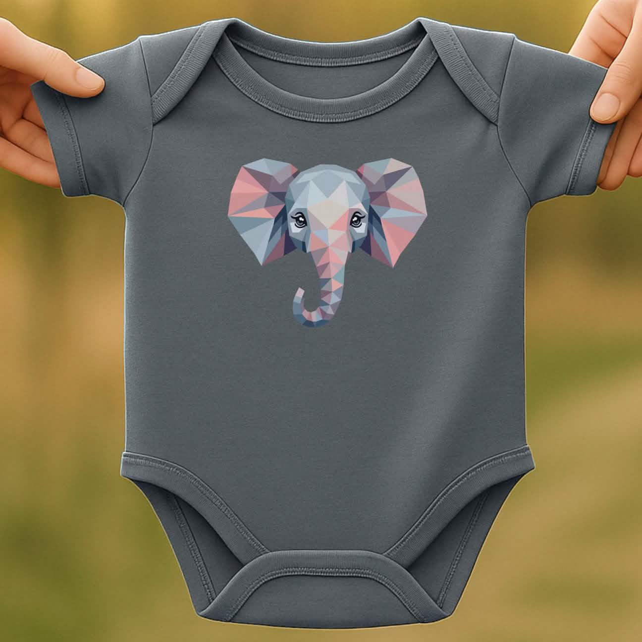 Geometric Elephant Baby Bodysuit