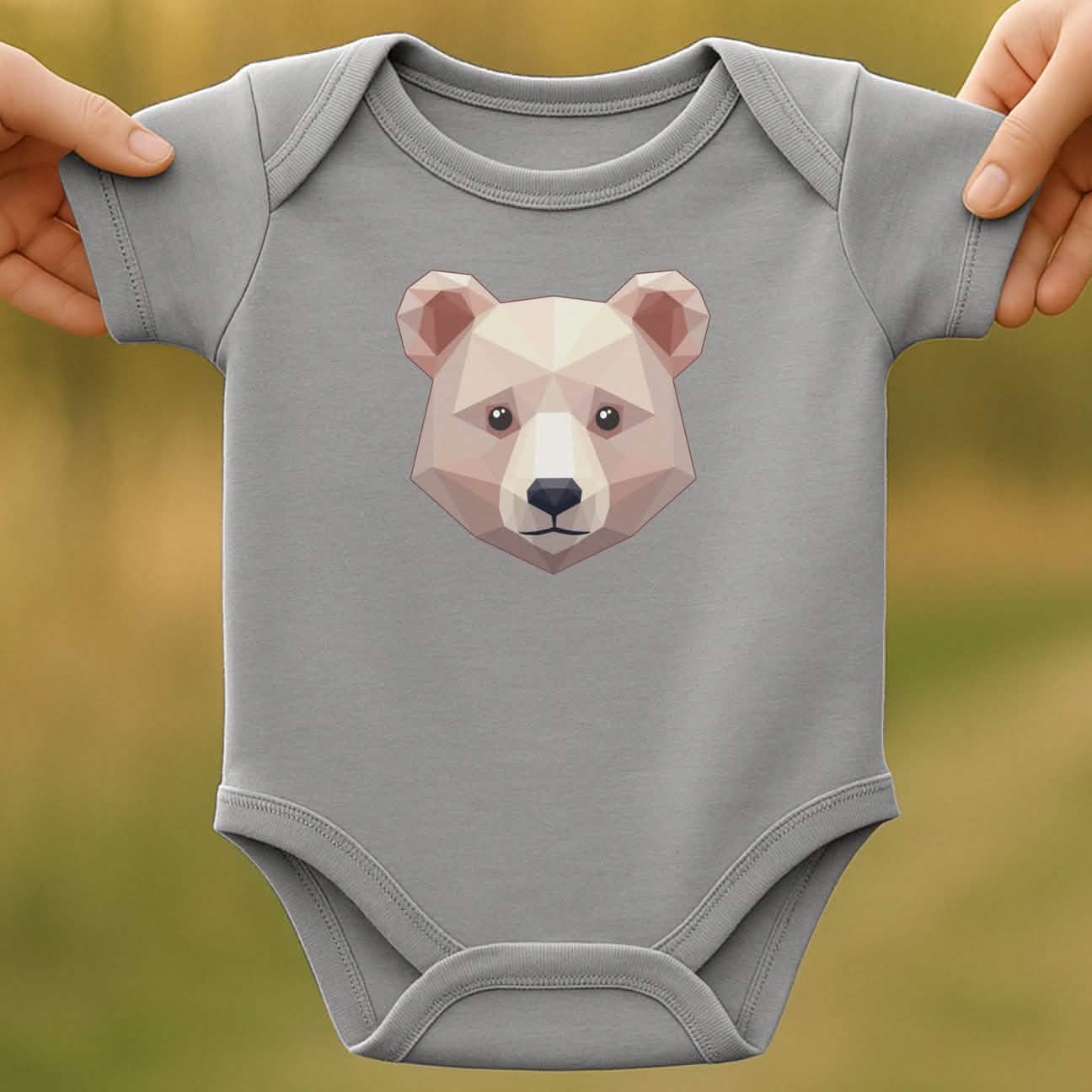 Geometric Bear Baby Bodysuit