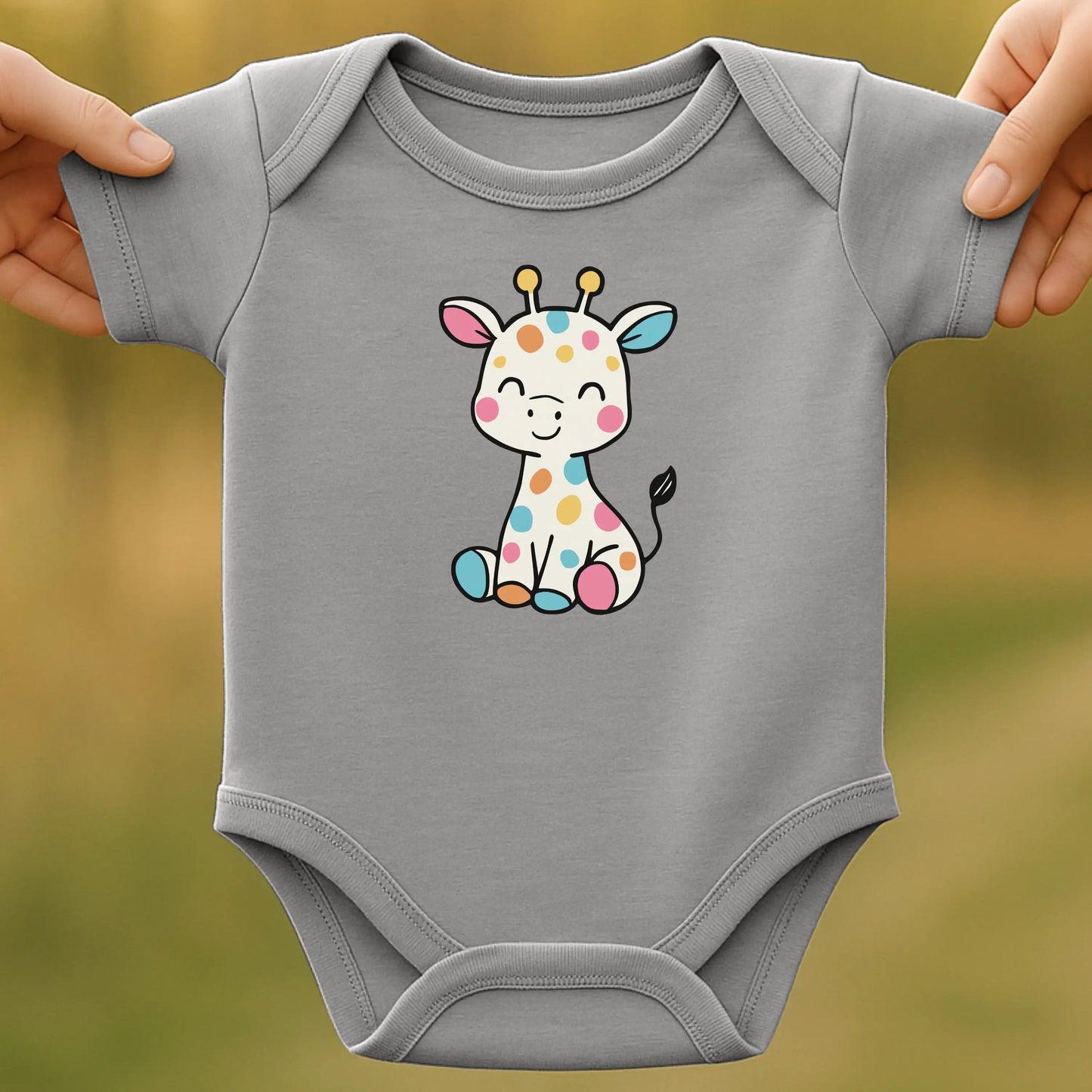 Color Giraffe Baby Bodysuit
