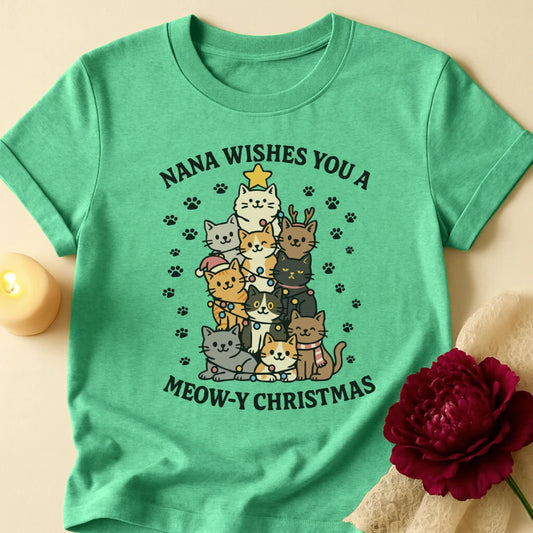 Cat Tree Grandma Christmas T-Shirt