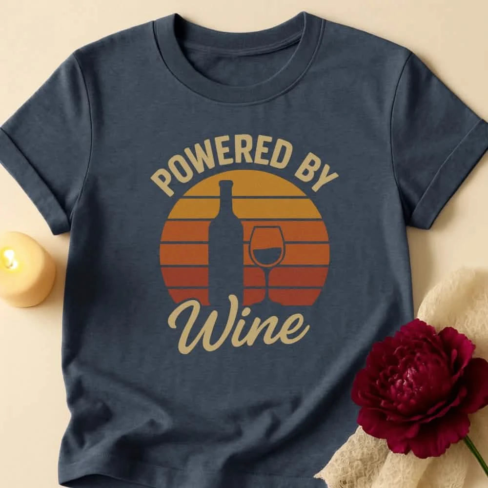Powered By Wine Grandma T-Shirt