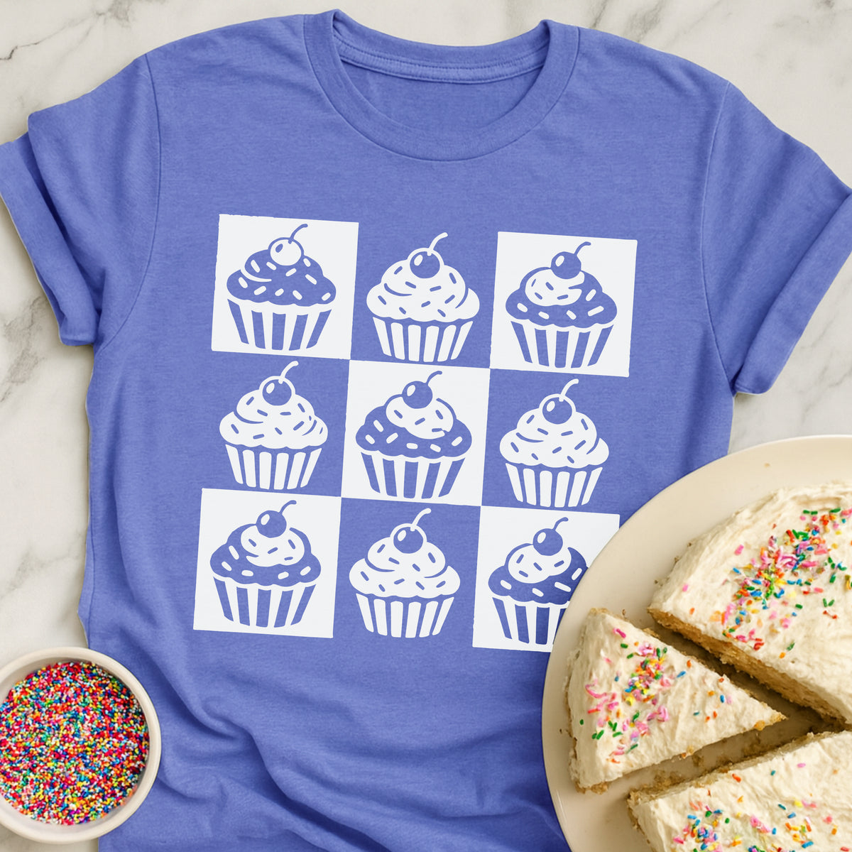 Checkered Cupcake T-Shirt