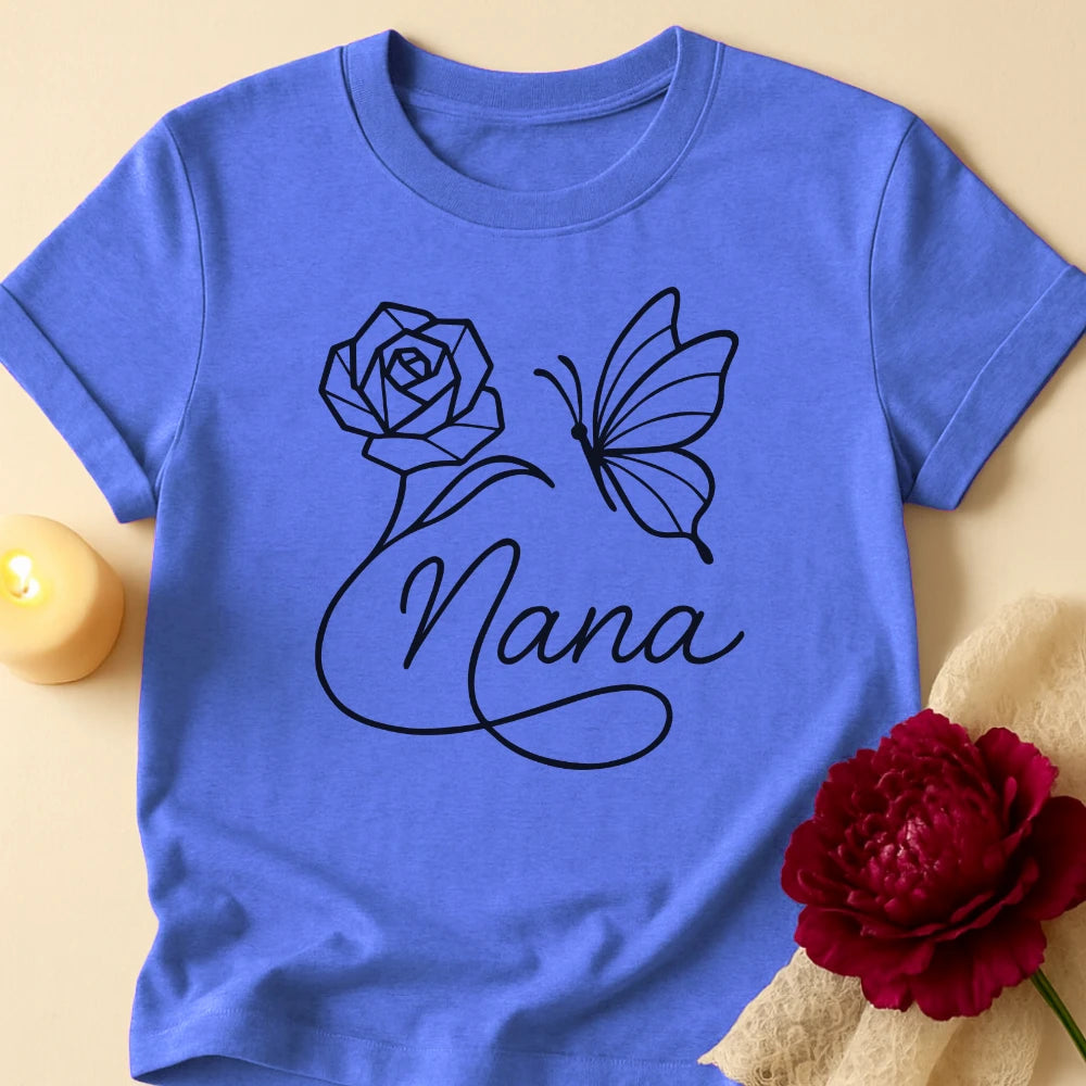 Butterfly Flower Grandma T-Shirt
