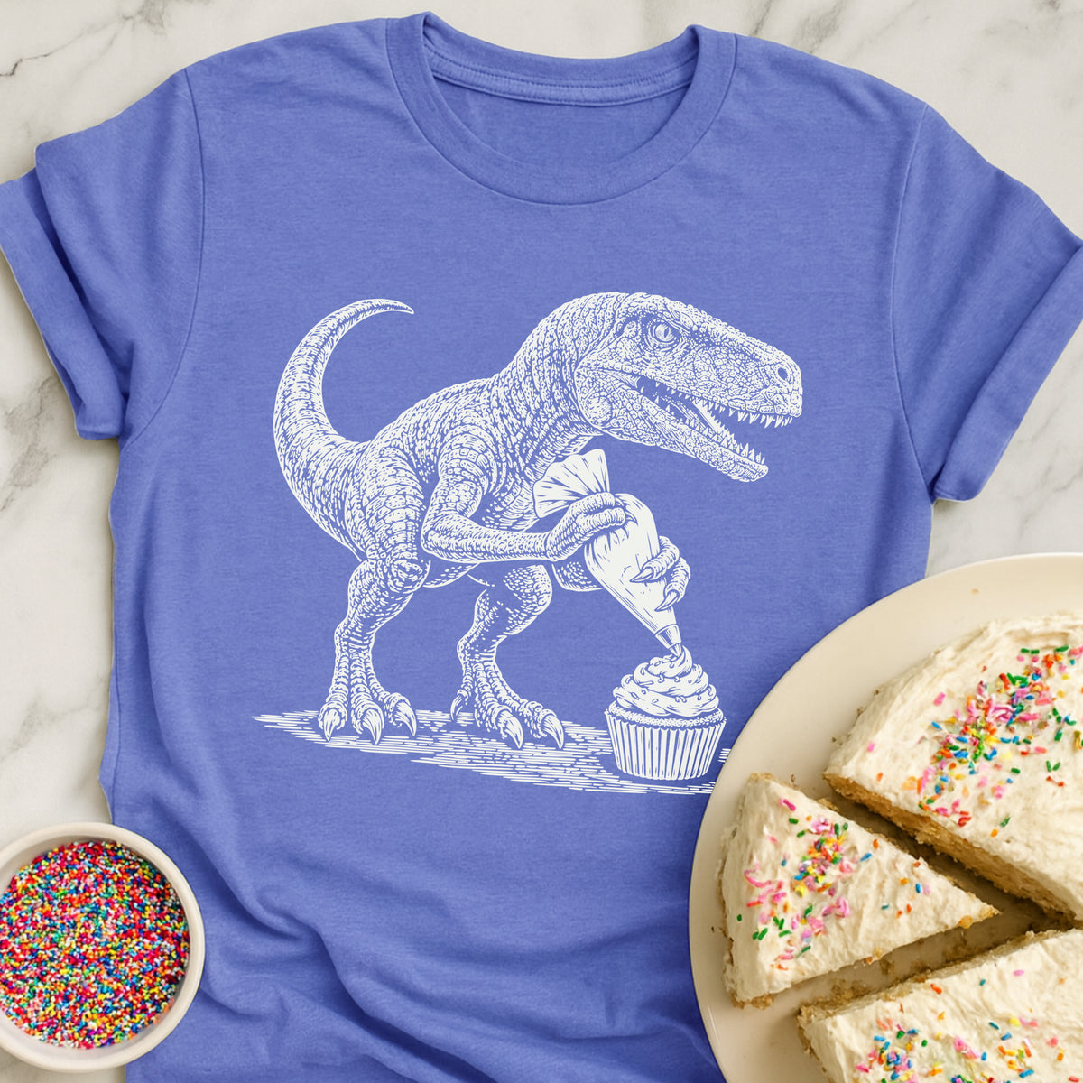Velociraptor Icing Cupcake T-Shirt