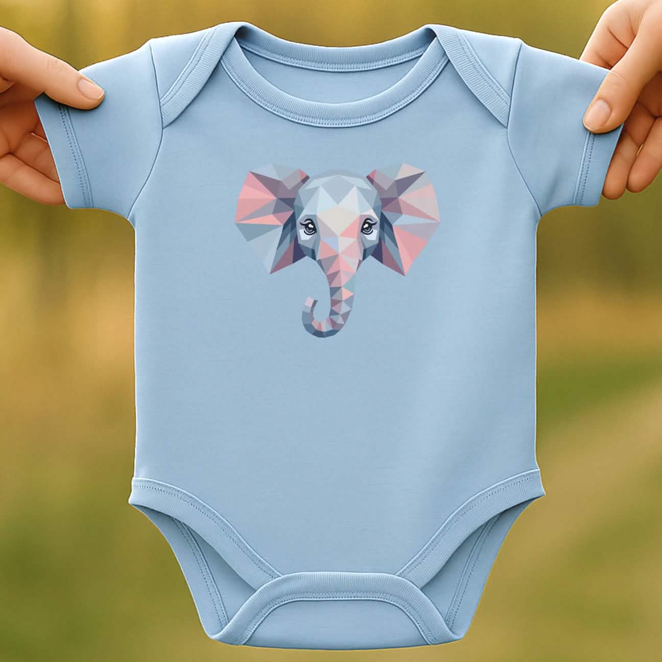 Geometric Elephant Baby Bodysuit