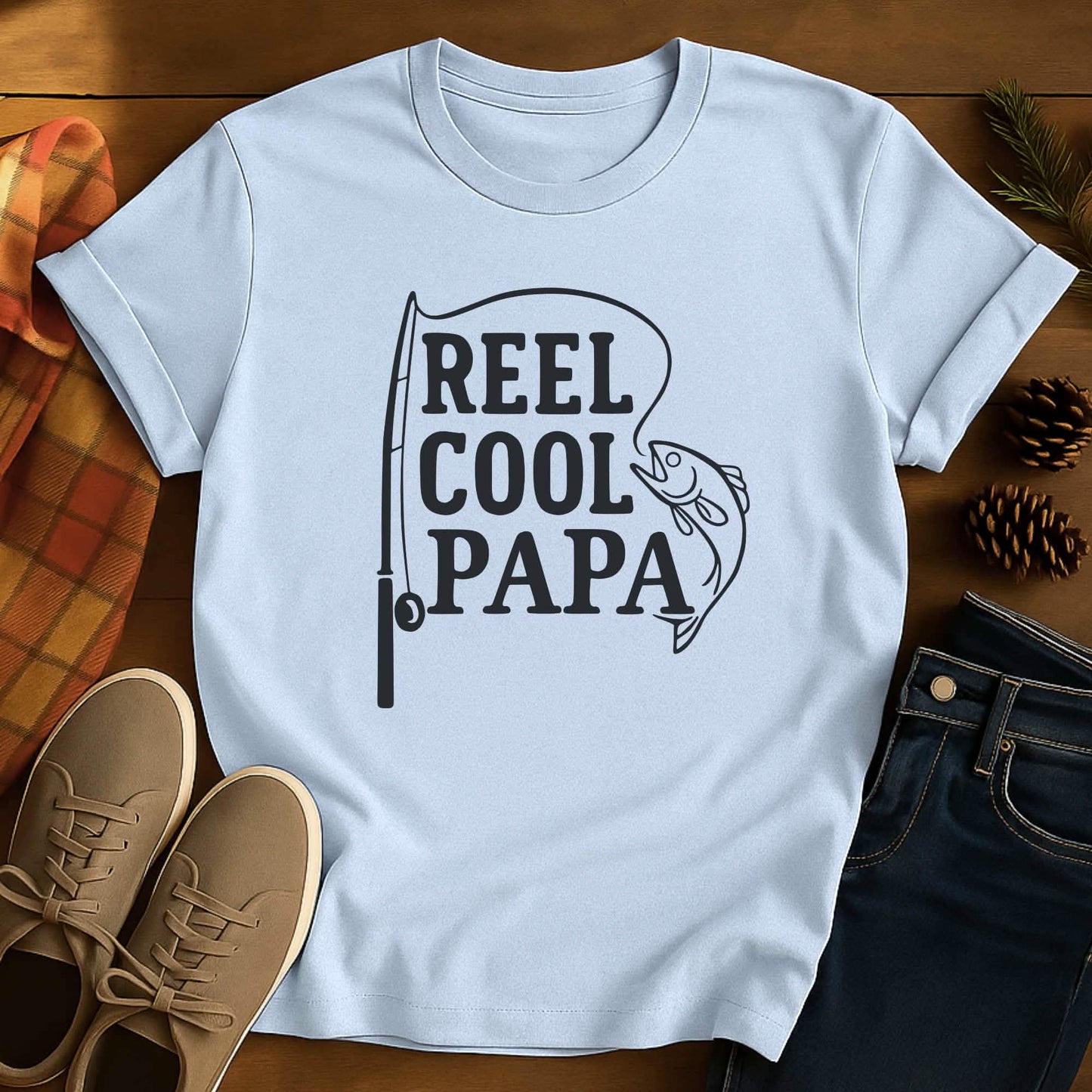Papa Reel Grandpa T-Shirt