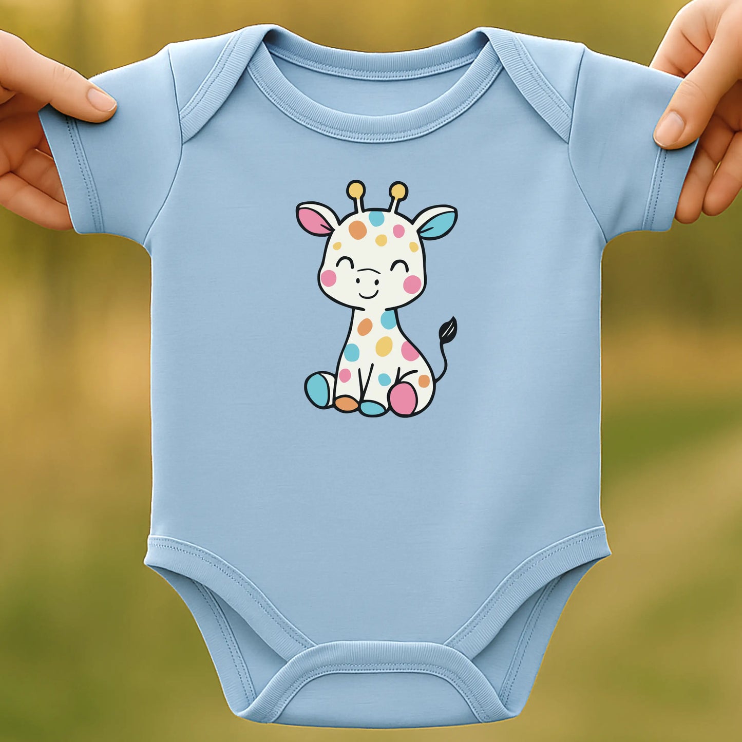 Color Giraffe Baby Bodysuit
