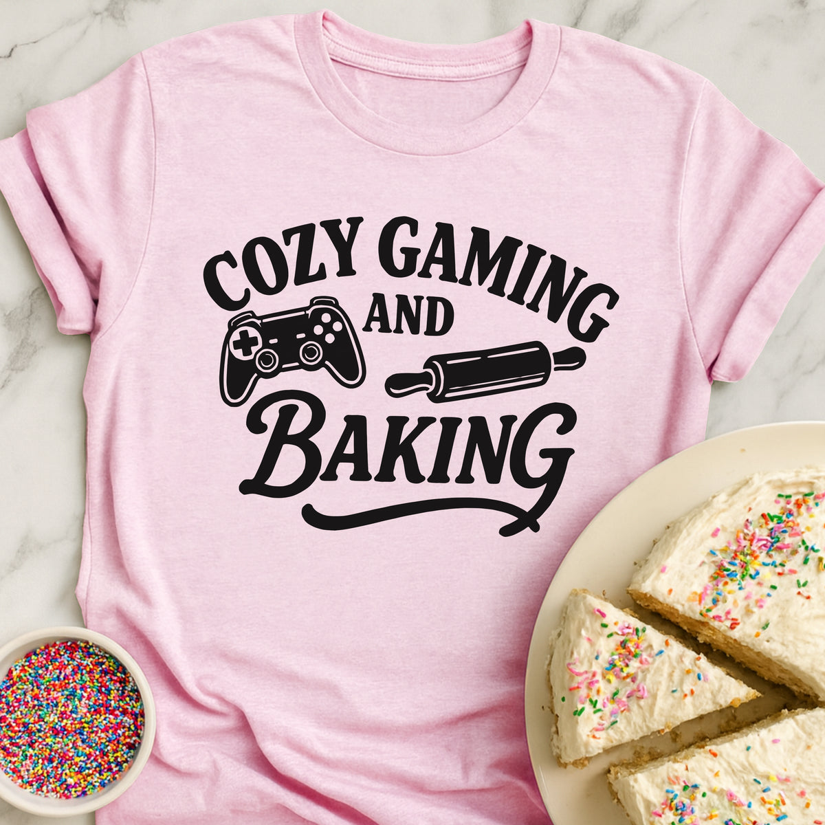 Cozy Gaming And Baking T-Shirt