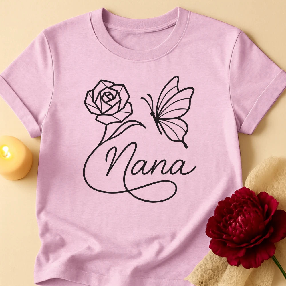 Butterfly Flower Grandma T-Shirt
