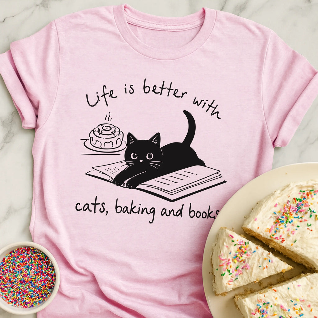 Cats Baking Books T-Shirt