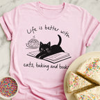 Cats Baking Books T-Shirt