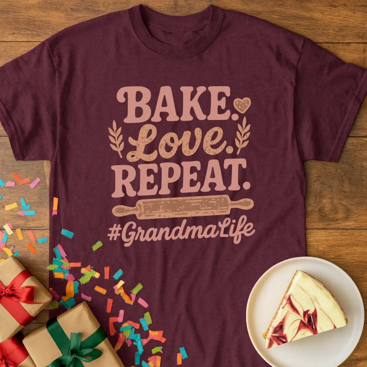 Bake Love Repeat Grandma T-Shirt