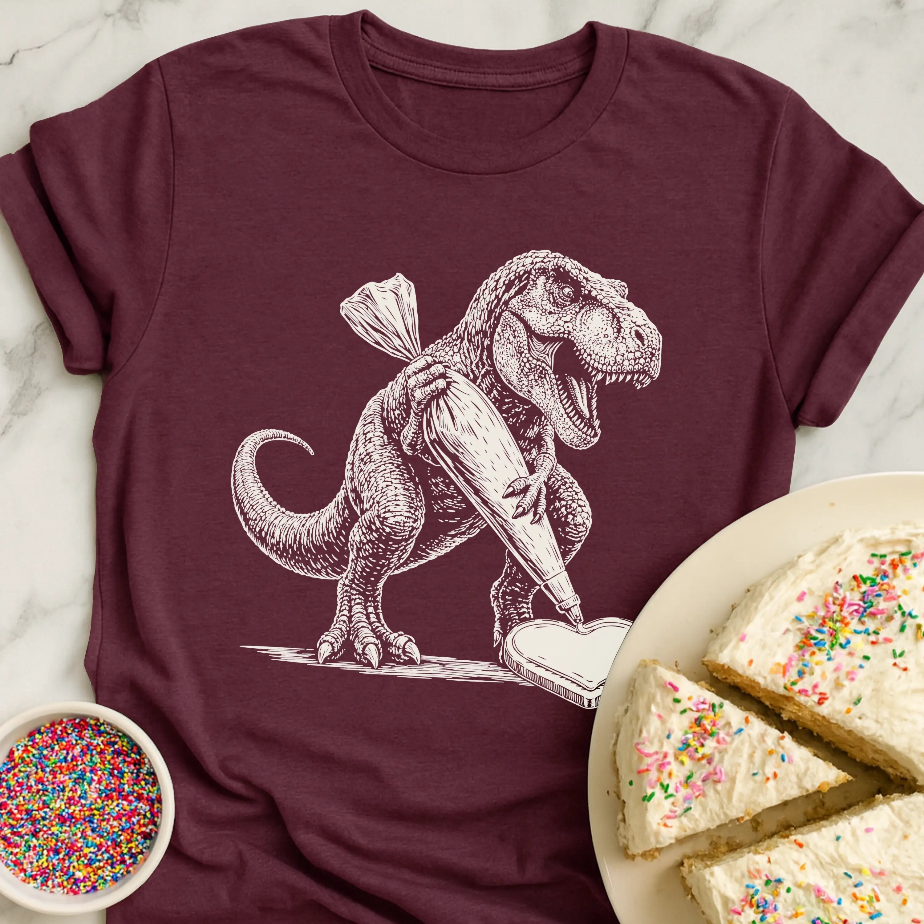 T-Rex Heart Sugar Cookie T-Shirt