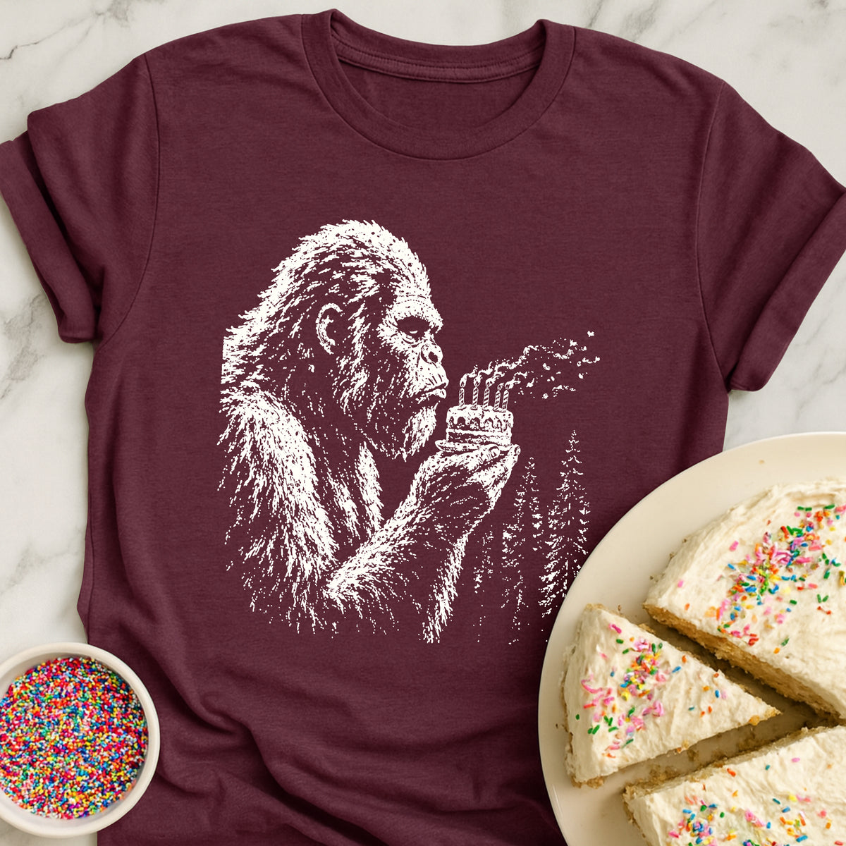 Sasquatch Birthday Candles T-Shirt