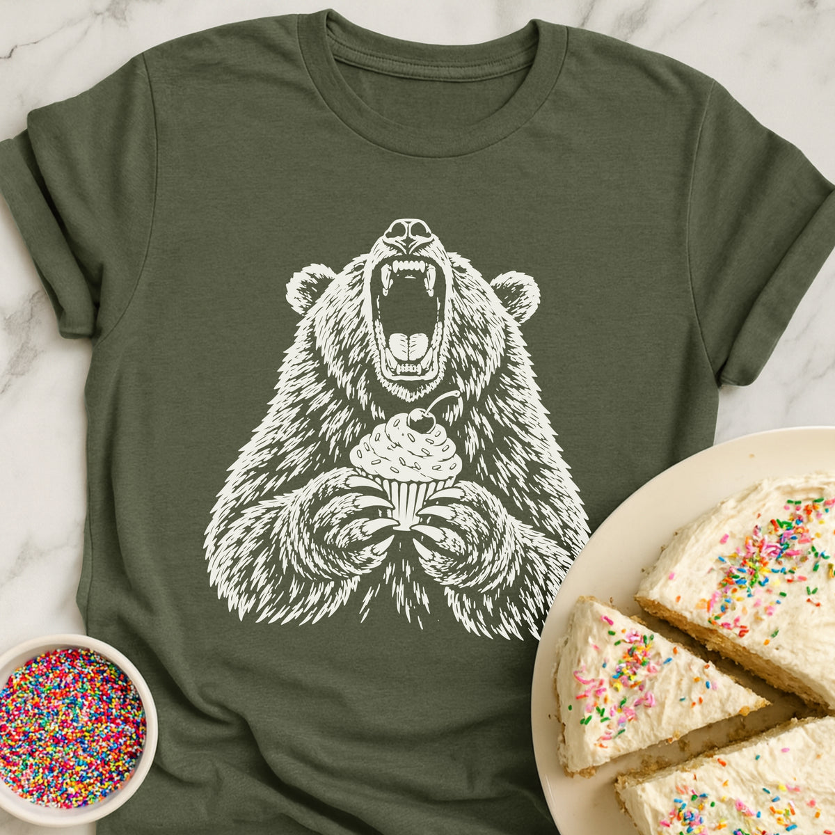Happy Bear Cupcake T-Shirt