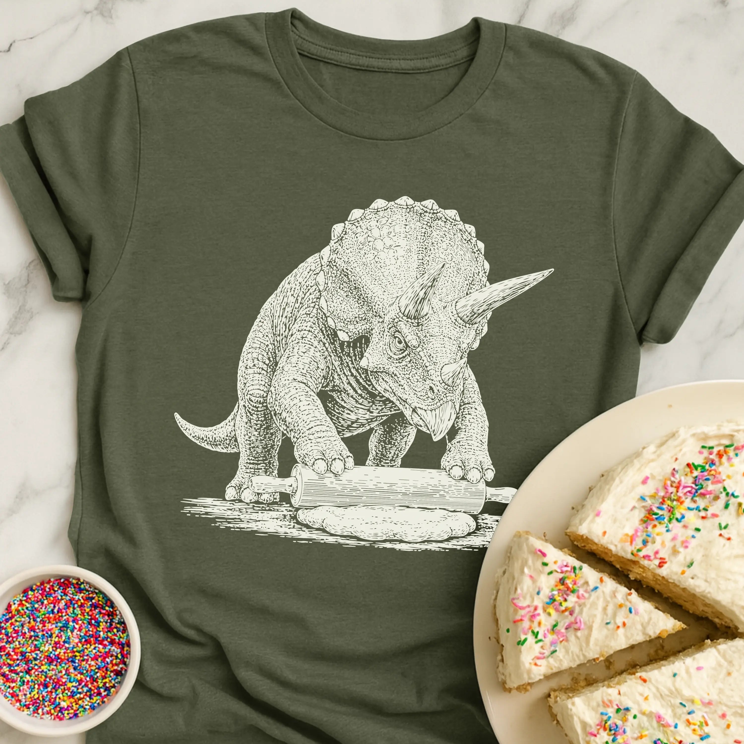 Triceratops Rolling Dough T-Shirt