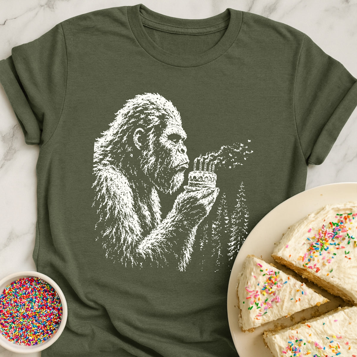 Sasquatch Birthday Candles T-Shirt