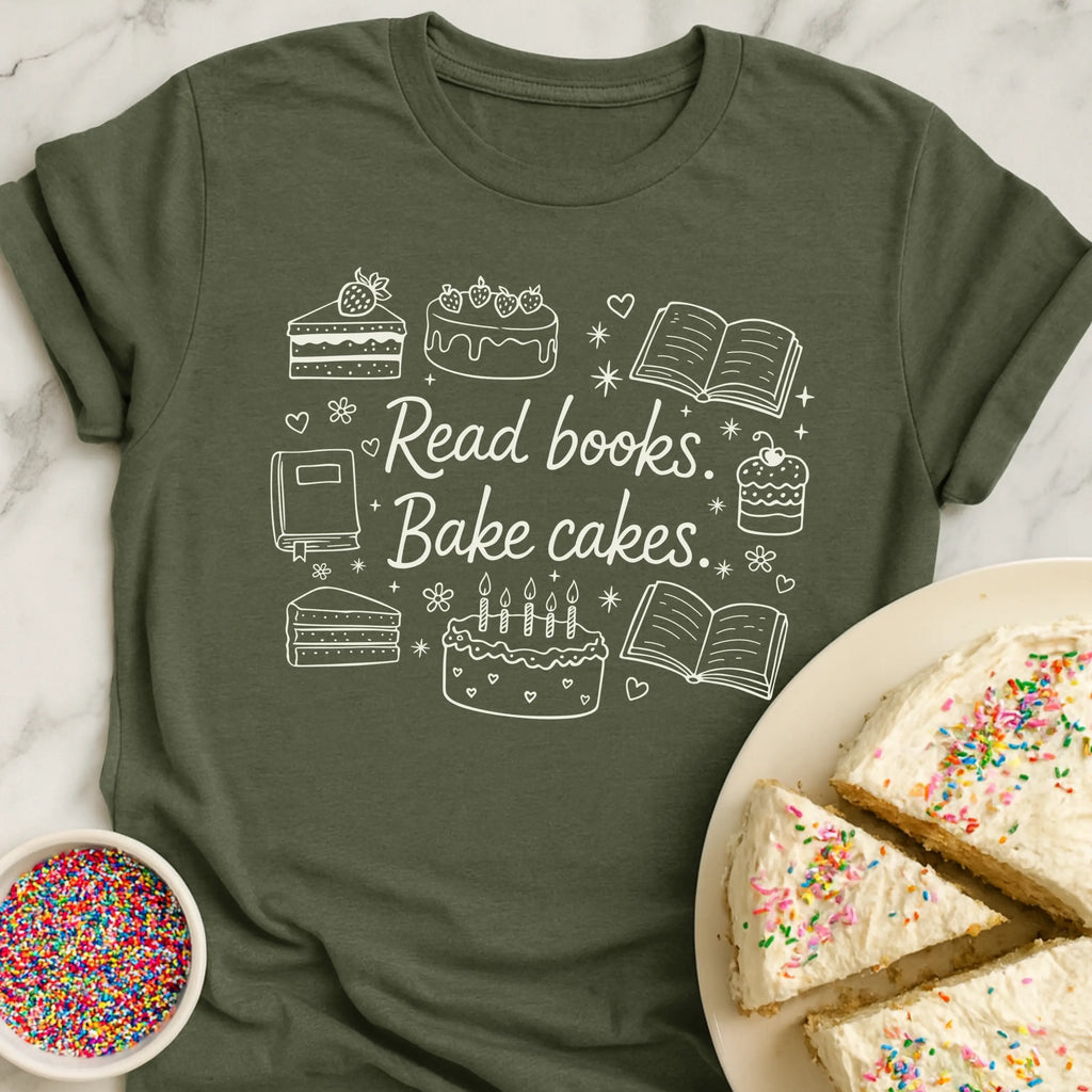 Read Books Bake Cakes T-Shirt