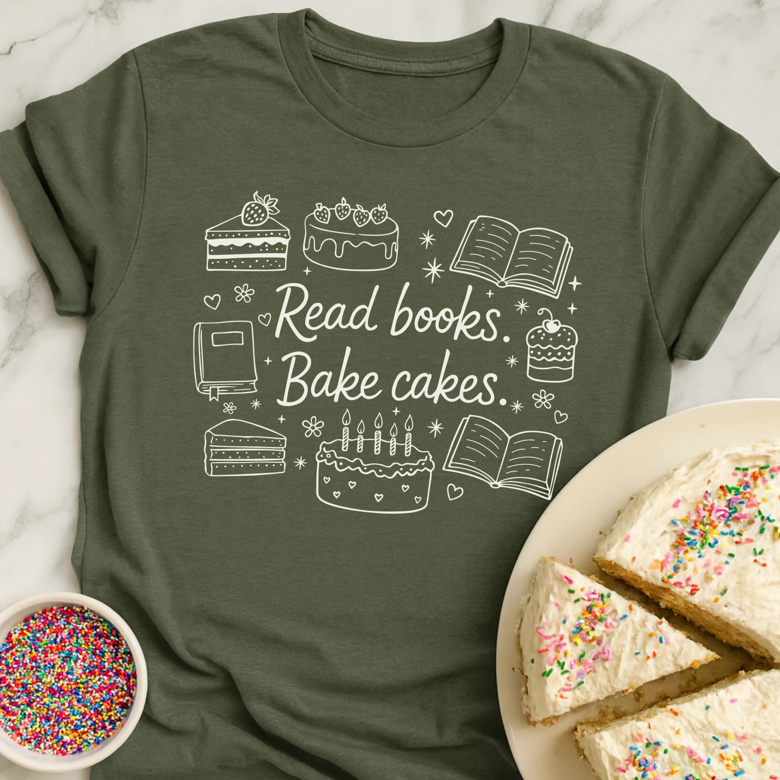 Read Books Bake Cakes T-Shirt