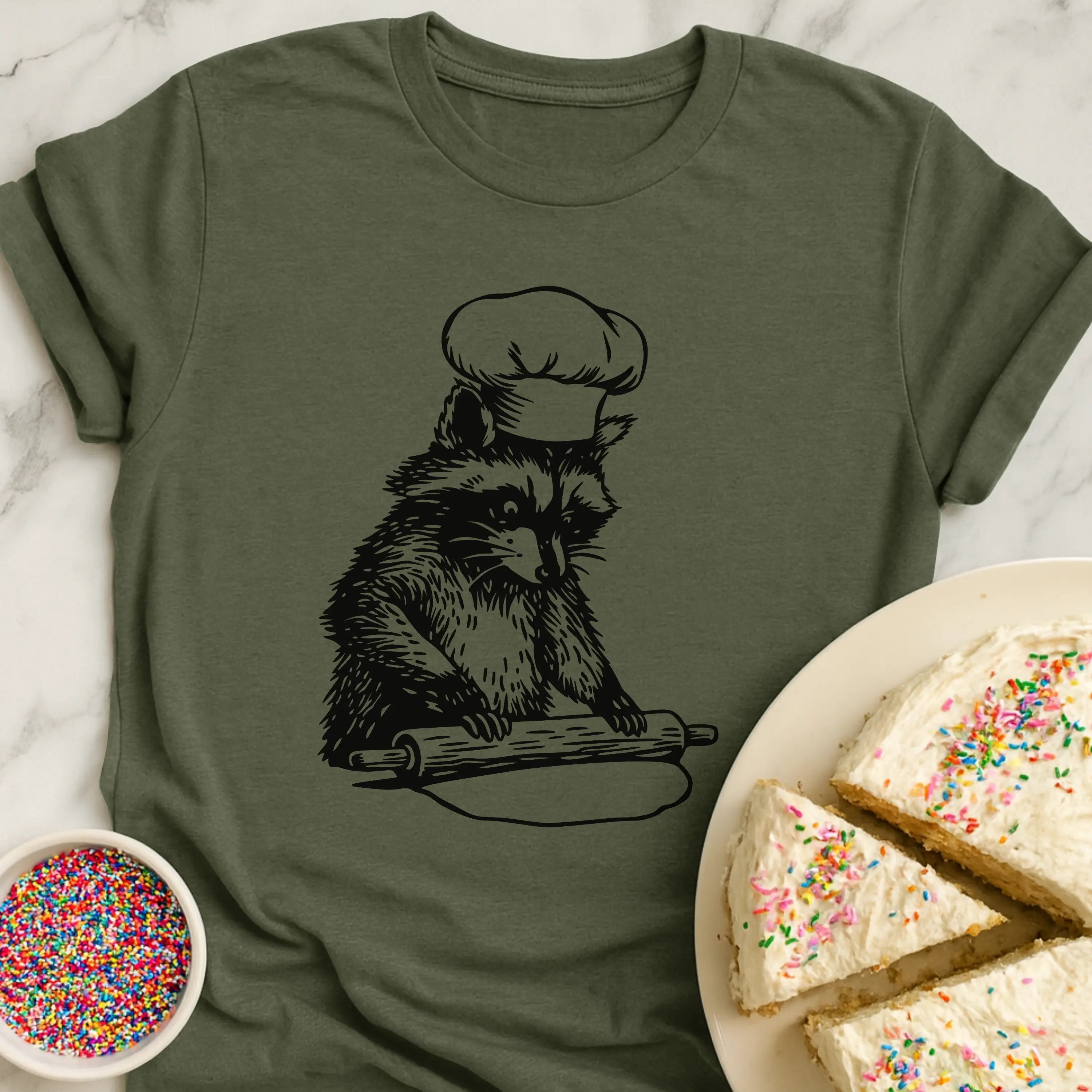 Racoon Rolling Dough T-Shirt