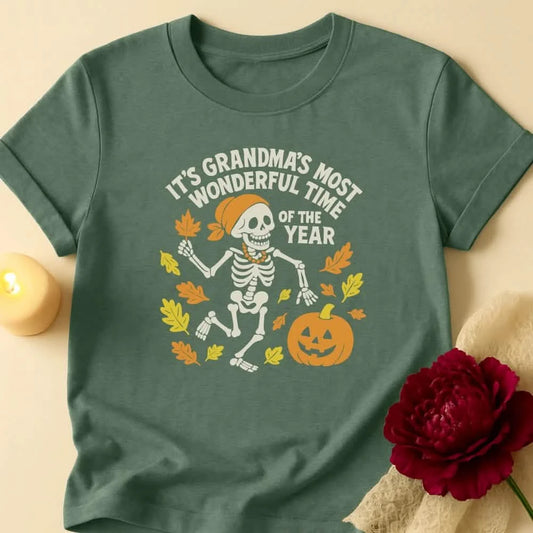 Dancing Skeleton Grandma Halloween T-Shirt