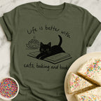 Cats Baking Books T-Shirt