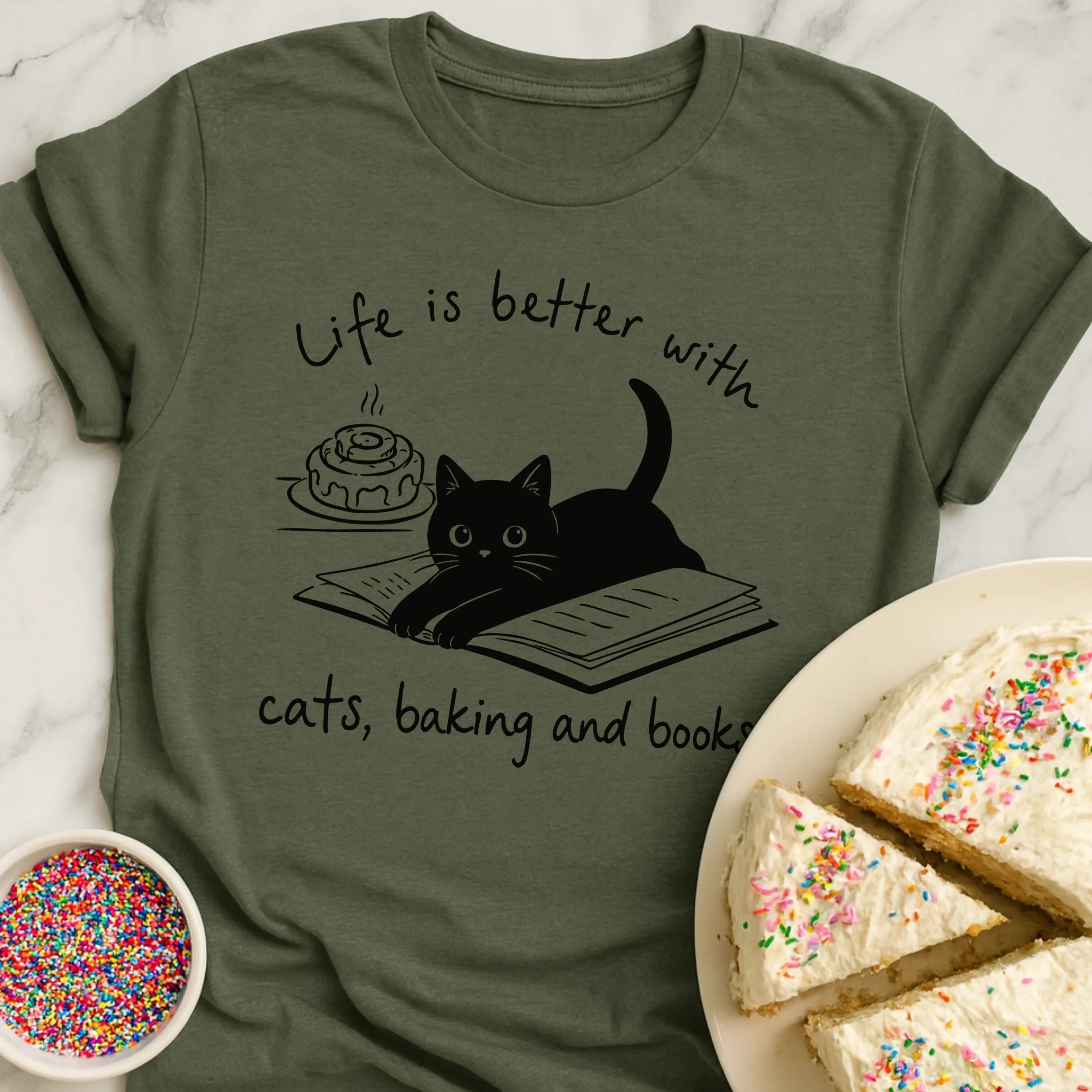 Cats Baking Books T-Shirt