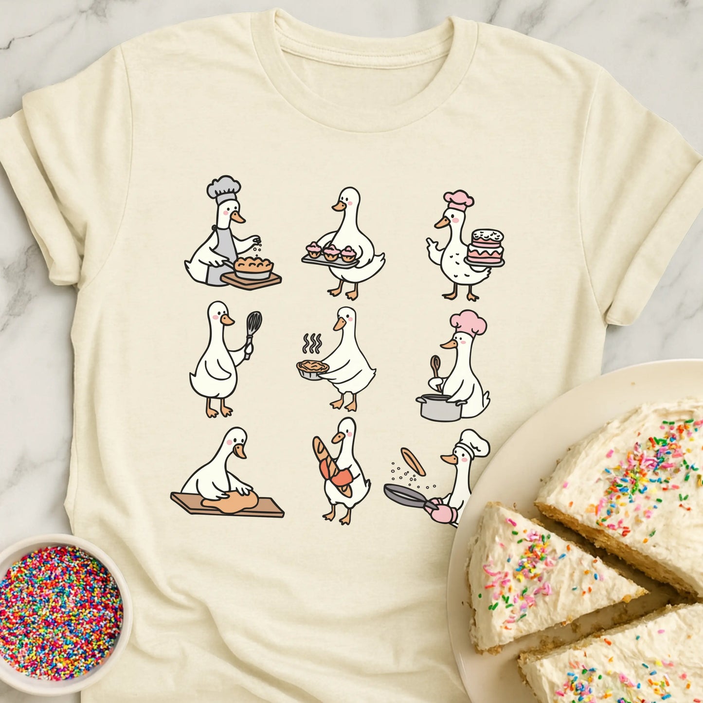 Cute Goose Baking T-Shirt
