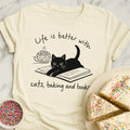 Cats Baking Books T-Shirt