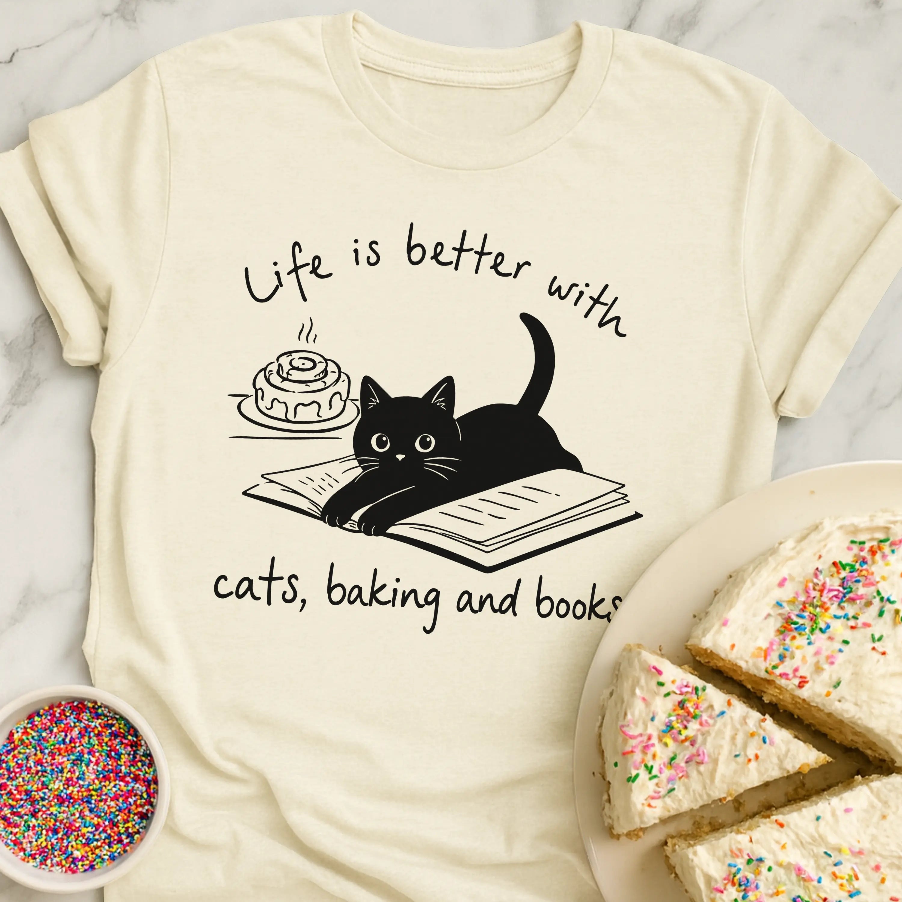 Cats Baking Books T-Shirt