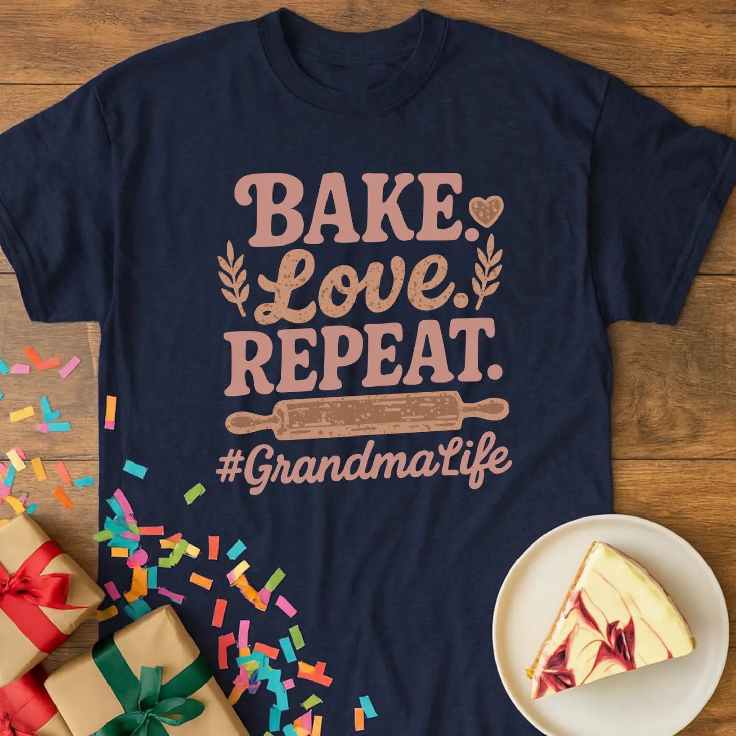 Bake Love Repeat Grandma T-Shirt