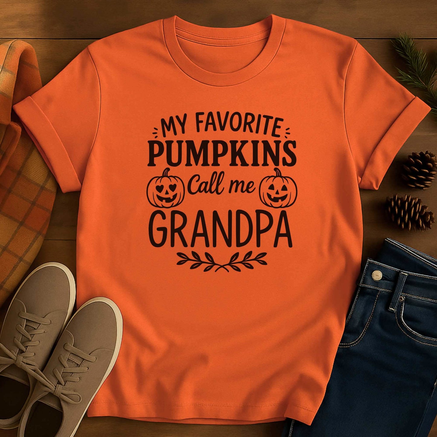 Pumpkin Name Grandpa Halloween T-Shirt